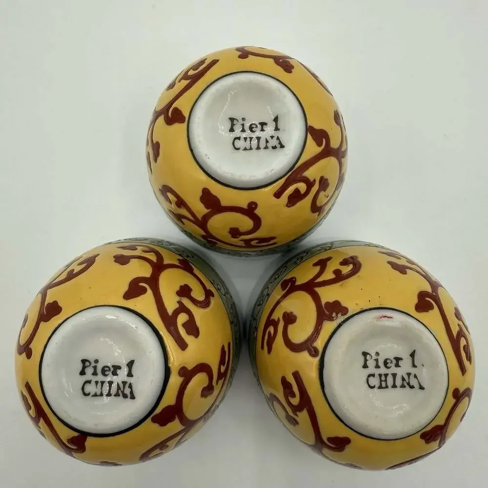 Vintage Pier 1 Ceramic Sake Tea Cups 2.75